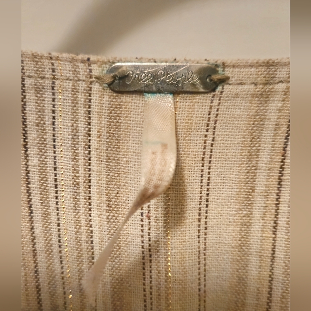 Free People Denim Jumpsuit with Gold Thread accents Size 4. - Picture 2 of 5